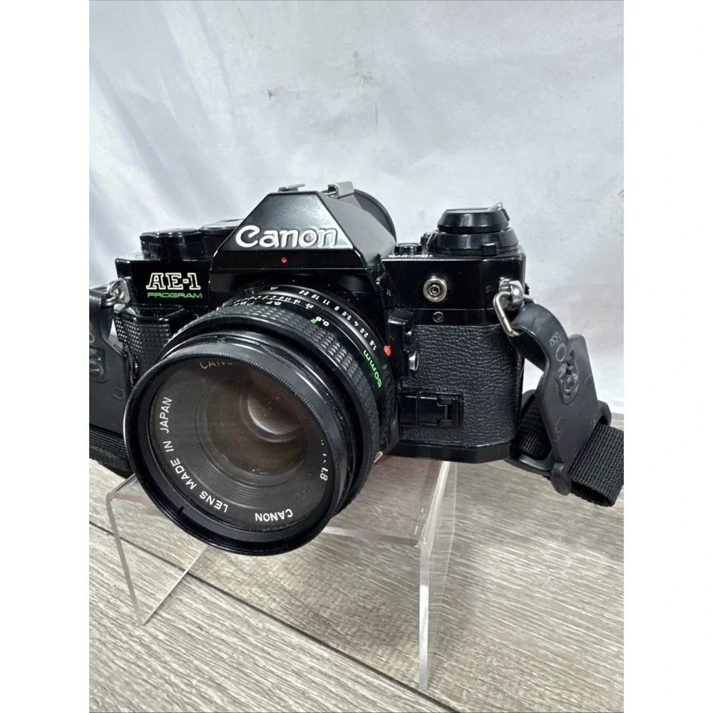 Canon AE-1 PROGRAM  BLack 35mm SLR Film Camera New FD 50mm f/1.4 Japan